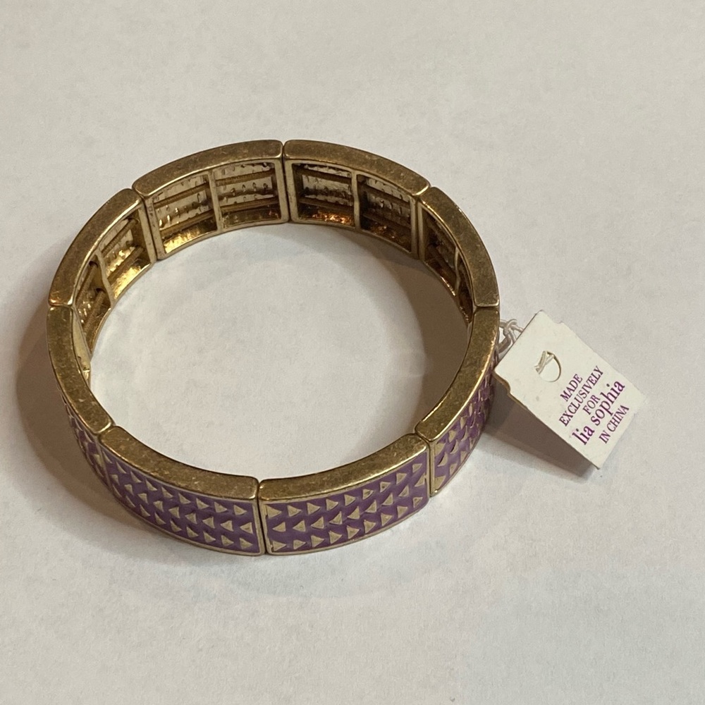 Lia Sophia Rhythmic Tribal Stretch Bracelet Purple